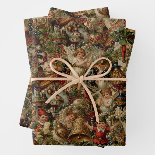 Viktorianisches Yuletide Abundance Wrapping Paper Geschenkpapier Set (Beispiel)