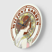 Viktorianisches Zeitalter Jugendstil im Mucha Gard Große Wanduhr (Winkel)