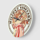 Viktorianisches Zeitalter Jugendstil von Mucha Wei Große Wanduhr (Winkel)