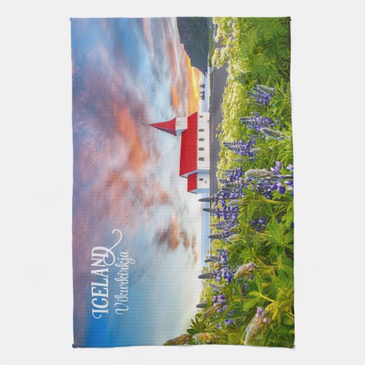 Vikurkirkja, Island Geschirrtuch (Vertikal)