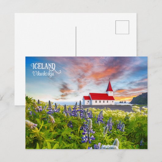 Vikurkirkja, Island Postkarte (Vorne/Hinten)