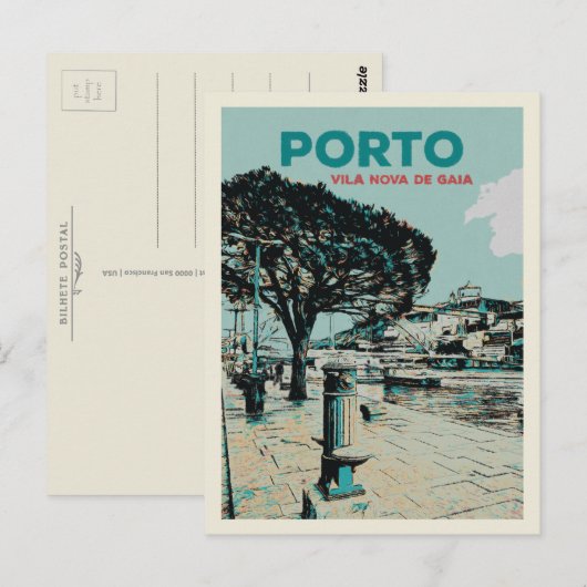 Vila Nova de Gaia aus Porto, Portugal Postkarte (Vorne/Hinten)