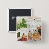 Vilaval Ragini: Frau an ihrer Toilette Button (Vorne & Hinten)