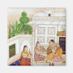 Vilaval Ragini: Frau an ihrer Toilette Magnet