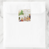 Vilaval Ragini: Frau auf ihrer Toilette Quadratischer Aufkleber (Tasche)