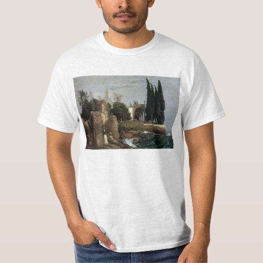 Villa am Meer by Arnold Bocklin, Symbolische Kunst T-Shirt (Vorderseite)