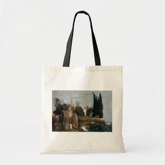 Villa am Meer by Arnold Bocklin, Symbolische Kunst Tragetasche (Vorne)
