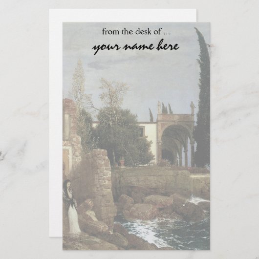 Villa am Meer von Arnold Bocklin, Symbolismus Kuns Briefpapier (Vorne/Hinten)