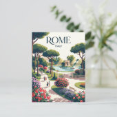 Villa Borghese Gärten Italien Postkarte (Stehend Vorderseite)