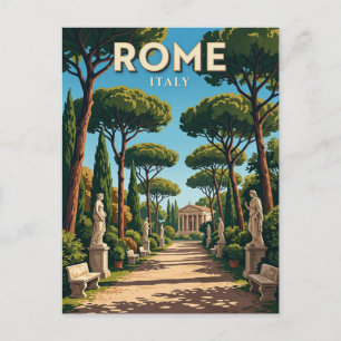 Villa Borghese Gärten Italien Postkarte