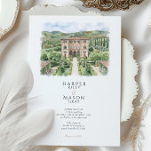 Villa Cetinale Tuscany Watercolor Wedding Einladung