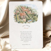 Villa Cetinale Tuscany Watercolor Wedding Einladung