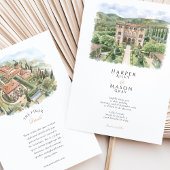 Villa Cetinale Tuscany Watercolor Wedding Einladung