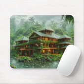 Villa des tropischen Regenwaldes Mousepad (Mit Mouse)