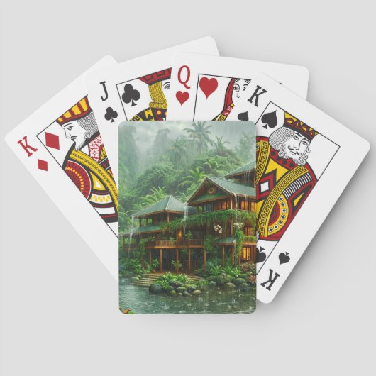 Villa des tropischen Regenwaldes Spielkarten (Rückseite)