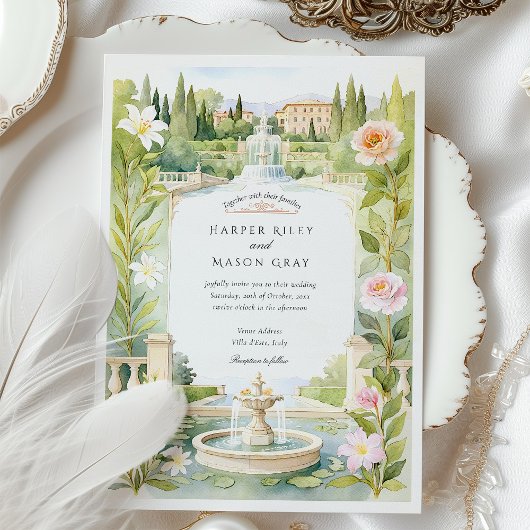 Villa d'Este Italien Hochzeit Einladung