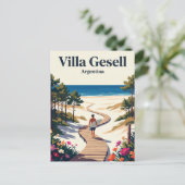 Villa Gesell Argentinien Postkarte (Stehend Vorderseite)
