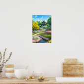 Villa in voller Blüte Poster (Küche)