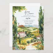 Villa Toskana Italien Hochzeit Zielort Einladung (Vorne/Hinten)