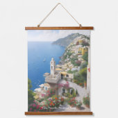 Villa Treville Positano Italien Wandteppich Mit Holzrahmen (Vorderseite)