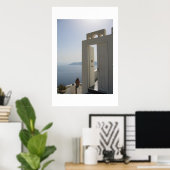 Villa Tür in Santorini Poster (Heimbüro)