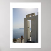 Villa Tür in Santorini Poster (Vorne)