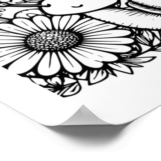 Villa und Schmetterlinge | Farbe Poster (Ecke)