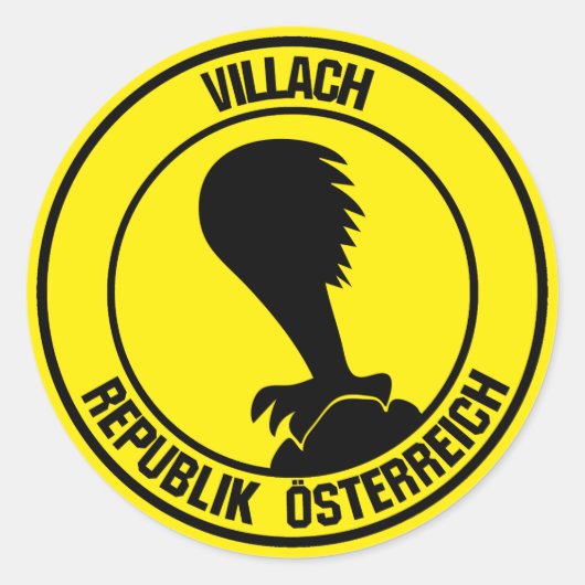 Villach Round Emblem Runder Aufkleber (Vorderseite)
