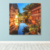 Village Abend Leinwanddruck (Insitu (Holzboden))