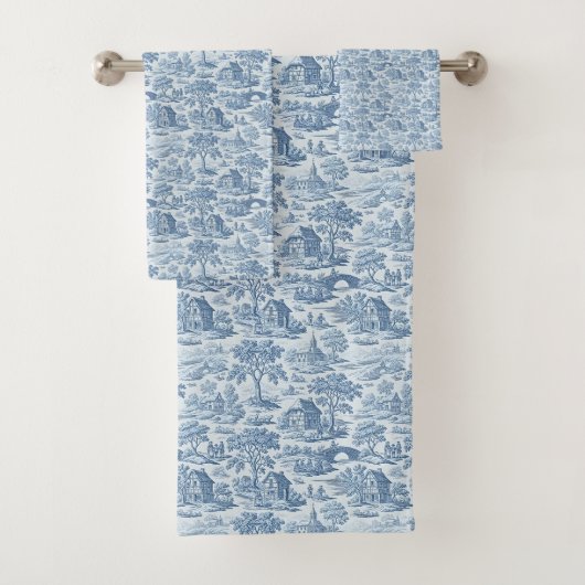 Village Blue Toile Badhandtuch Set (Insitu)
