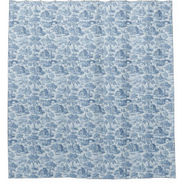Village Blue Toile Duschvorhang