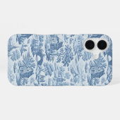 Village Blue Toile iPhone 16 Hülle (Rückseite (Horizontal))