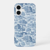 Village Blue Toile iPhone 16 Hülle (Rückseite)
