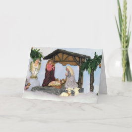 Village Creche Weihnachtskarte Feiertagskarte