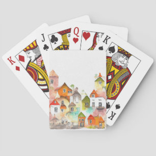 Village House Landschaft Landschaft Natur Wasserfa Spielkarten