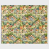 VILLAGE Landschaft #2 Wrapping Paper Geschenkpapier (Flach)