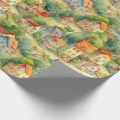 VILLAGE Landschaft #2 Wrapping Paper Geschenkpapier (Ecke)