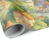 VILLAGE Landschaft #2 Wrapping Paper Geschenkpapier (Rolleneckpunkt)