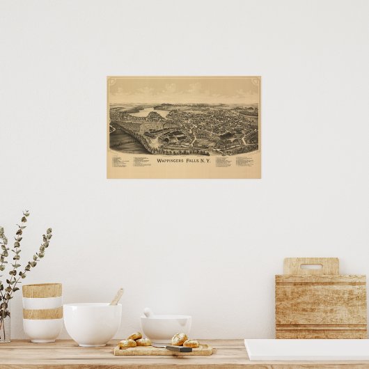 Village of Wappingers Falls Town Map Poster (Küche)
