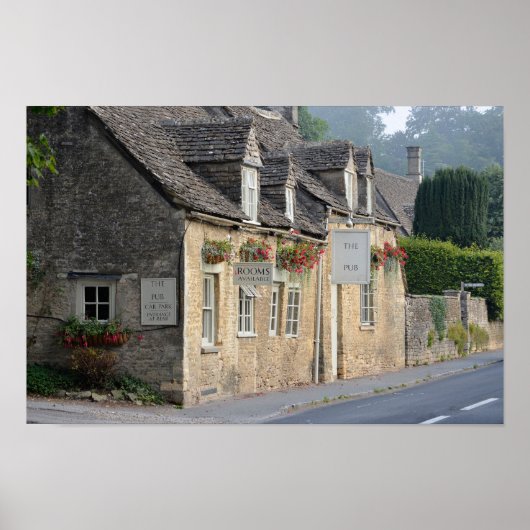 Village Pub in Cotswolds Plakatdruck Poster (Vorne)