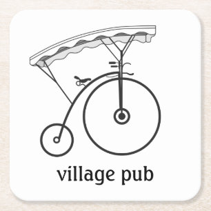 Village Pub Rechteckiger Pappuntersetzer