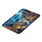 Village Snowy Scene Malerei Weihnachten Magnet (Linke Seite)