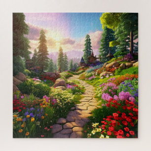 Village Spring Illustration Puzzle