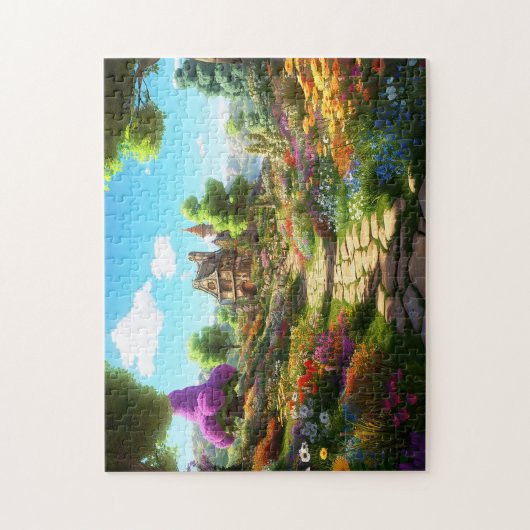 Village Spring Illustration Puzzle (Vertikal)
