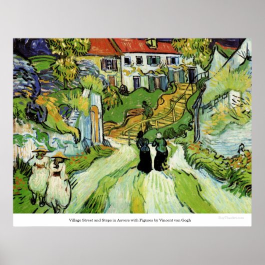 Village Street and Steps in Auvers by van Gogh Poster (Vorne)
