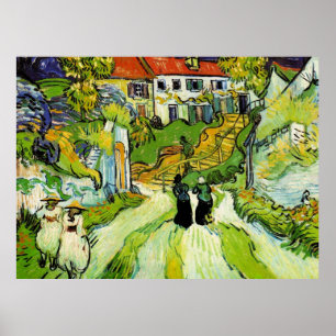 Village Street and Steps (van Gogh) Poster