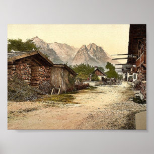 Village street, Garmisch, Oberbayern, Deutschland Poster