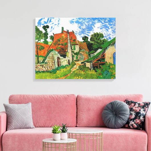 Village Street in Auvers, Vincent van Gogh Leinwanddruck (Insitu (Wohnzimmer))
