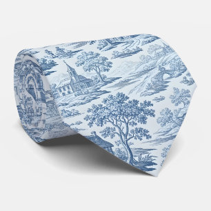 Village Toile de Jouy in Blue Krawatte