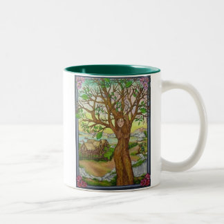 Village Tree Spirit Green Coffee Tasse